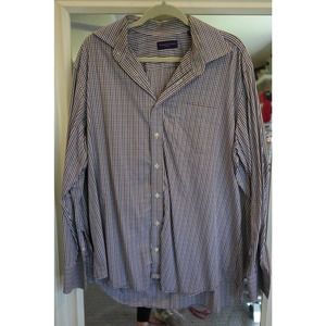 Seaward & Stearn Check Sport Shirt Button Down Size XL